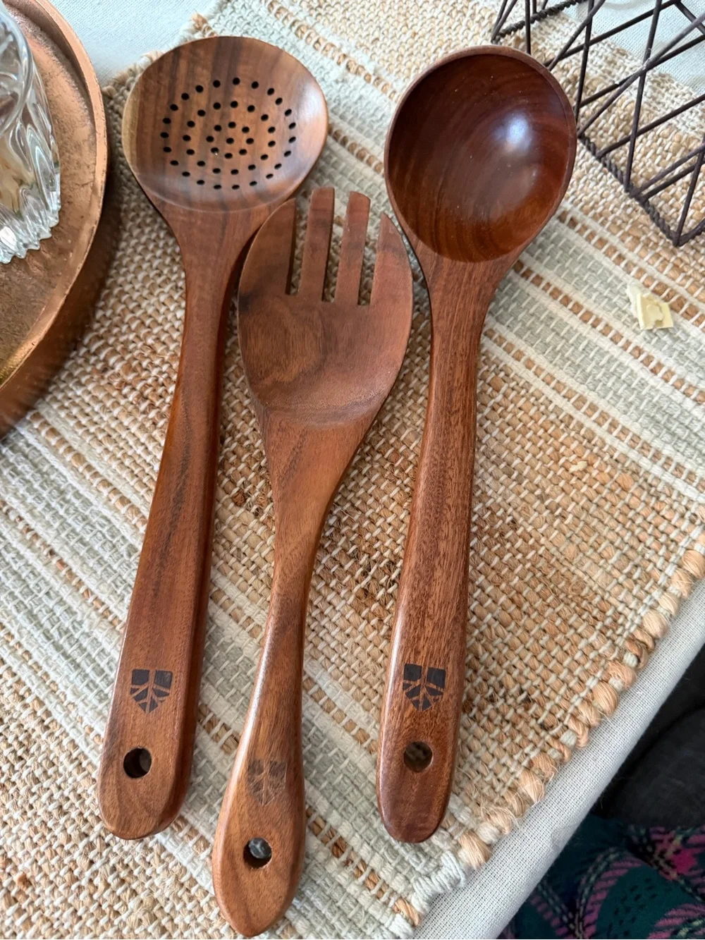 Wooden Cooking Spoon Set - Brown Kitchen Utensils